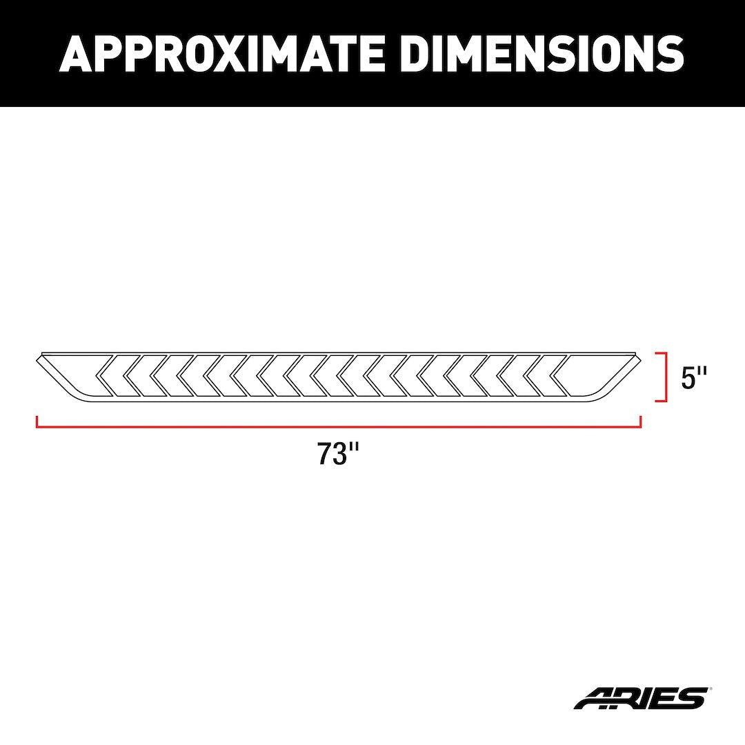 Aries 2051873 Silver 73-Inch AeroTread Board Component - image 2