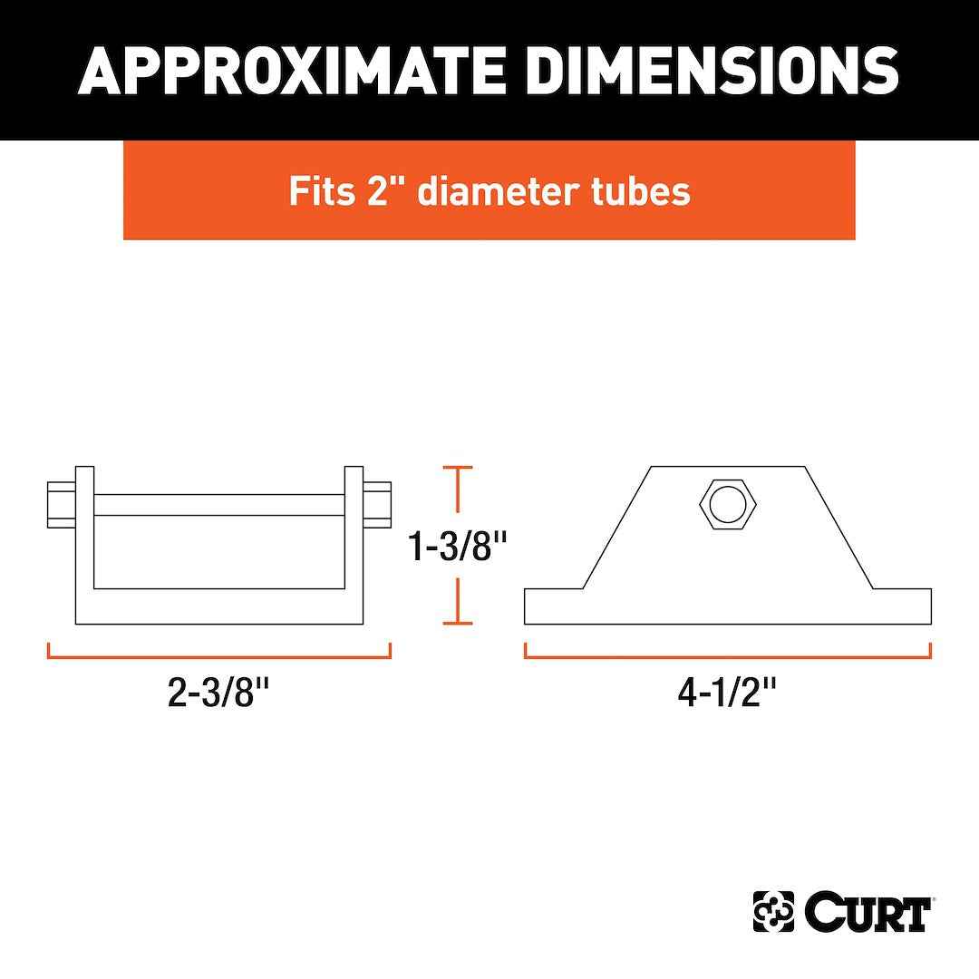 CURT 28270 Bolt-On 2,000-lb Jack Foot for 2-Inch Tube