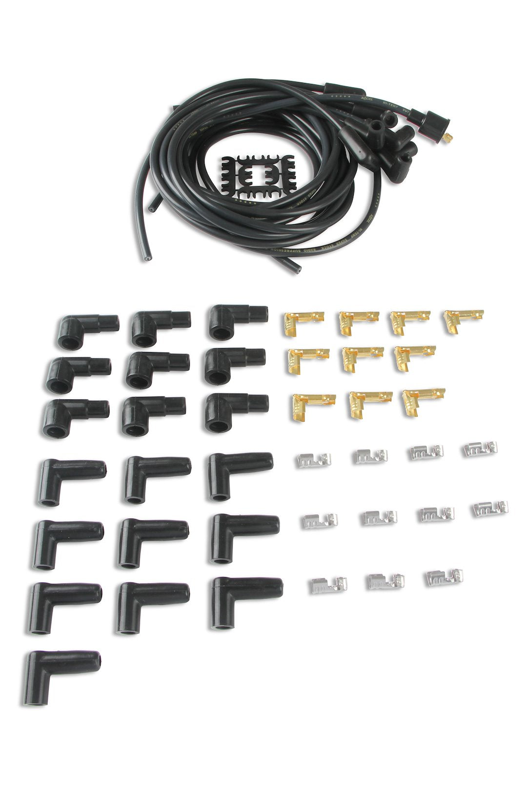 ACCEL Ignition 4041K Black 8 mm Wire Kit With 90-Degree Boots - image 1