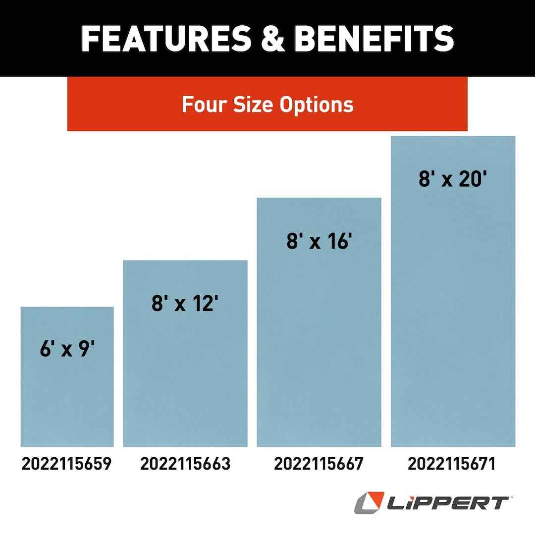 Lippert Patio Mat - 9 ft x 6 ft, Blue – 2022115659