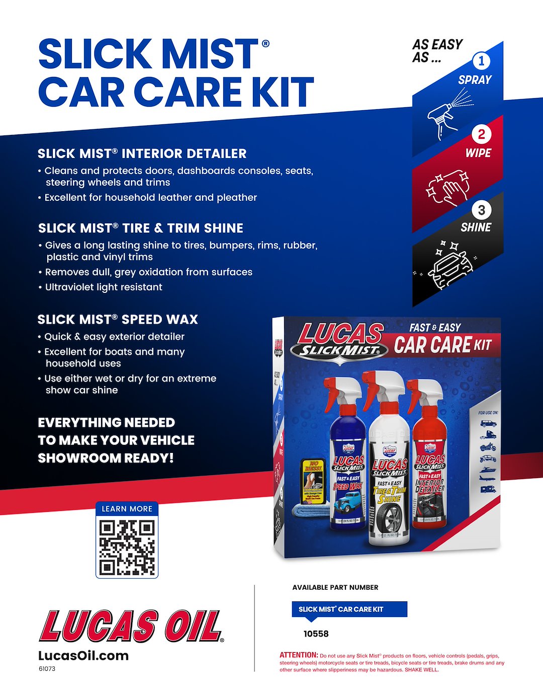 Lucas Oil 10558 Slick Mist Car-Detailing Kit