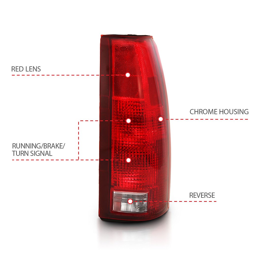 ANZO USA 311300 Silver Incandescent Tail-Light Pair, Red/Clear - image 3