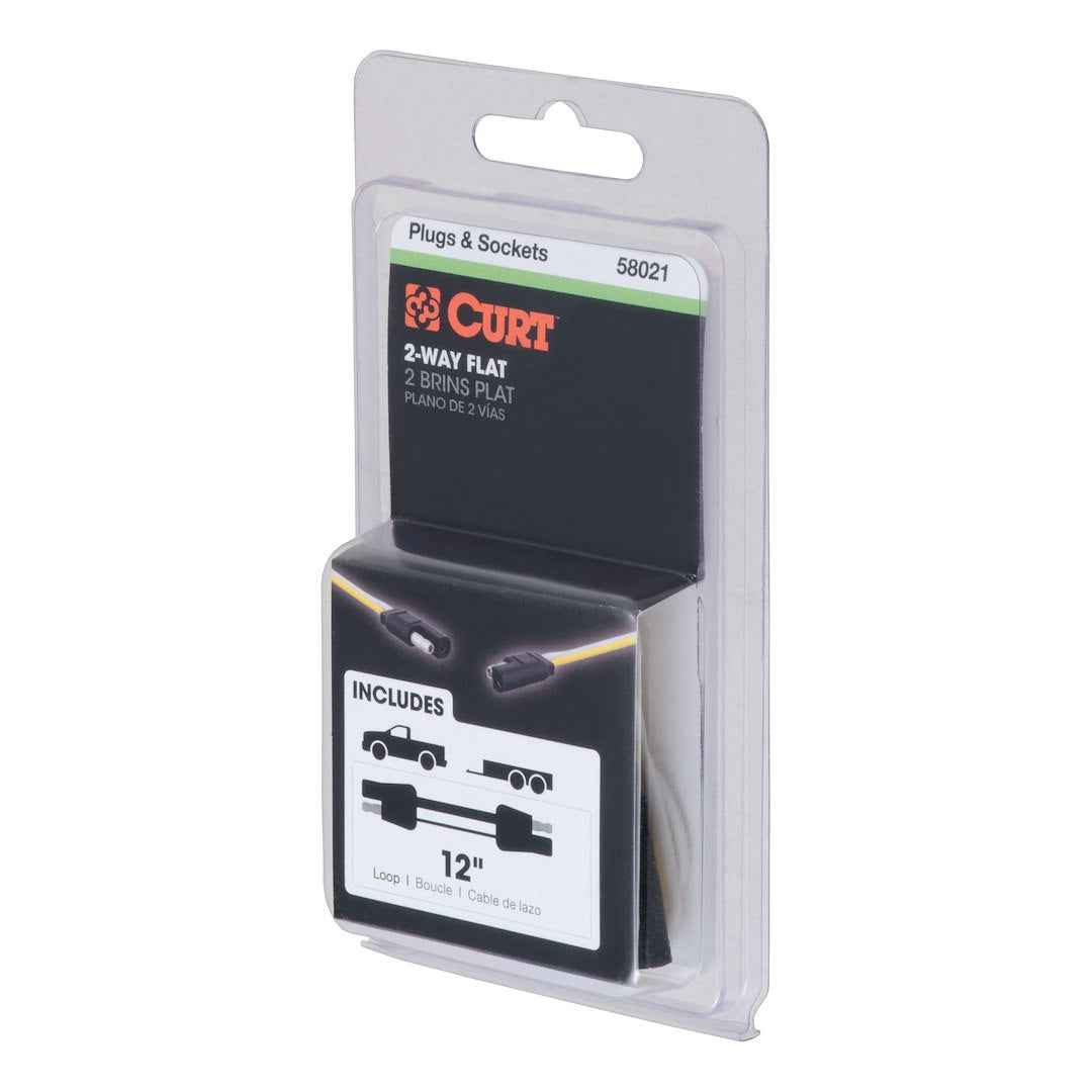 CURT 58021 Molded Rubber 2-Flat Accessory Wire Connector