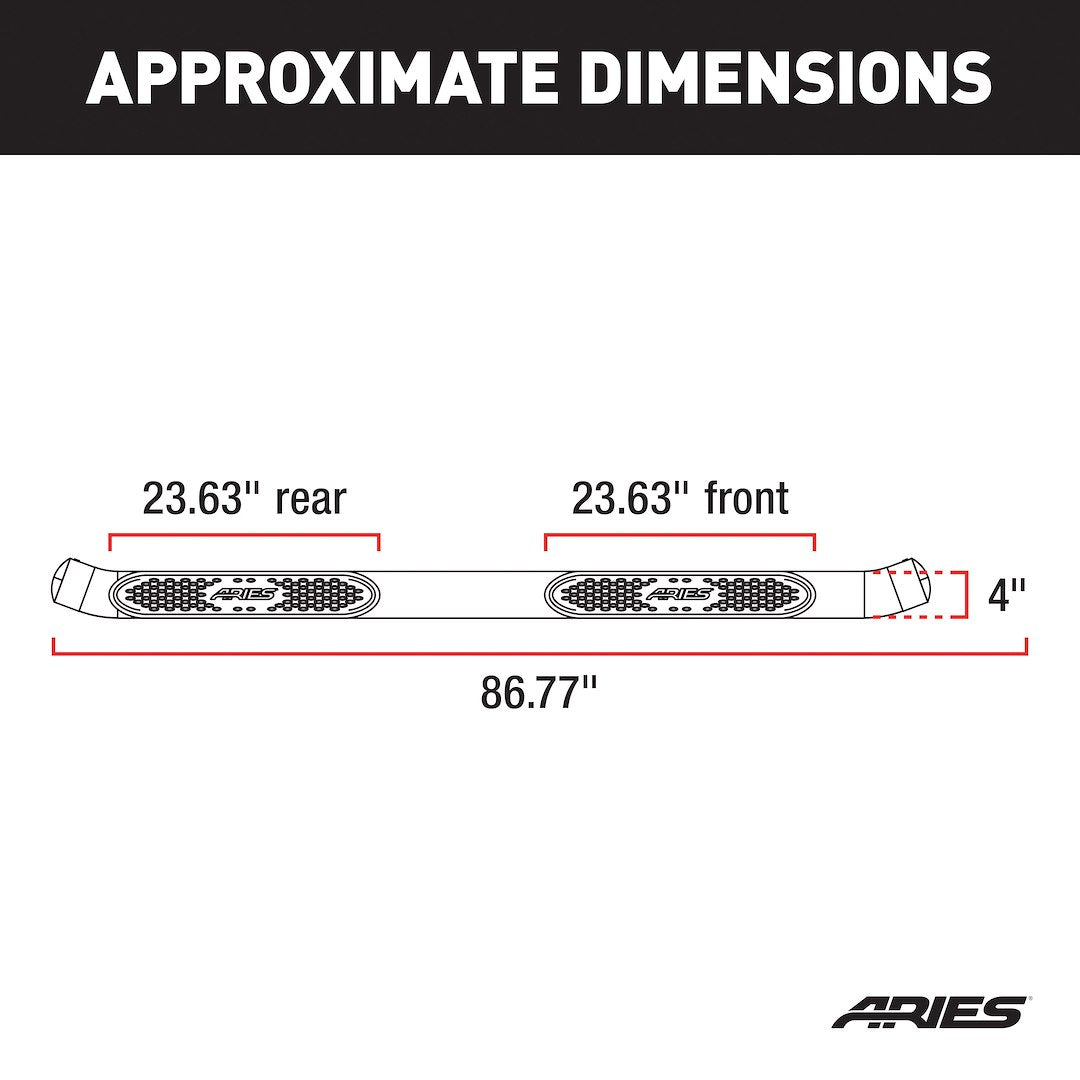 Aries S225045 4-Inch Oval Steel Steps, Semi-Gloss Black - image 3