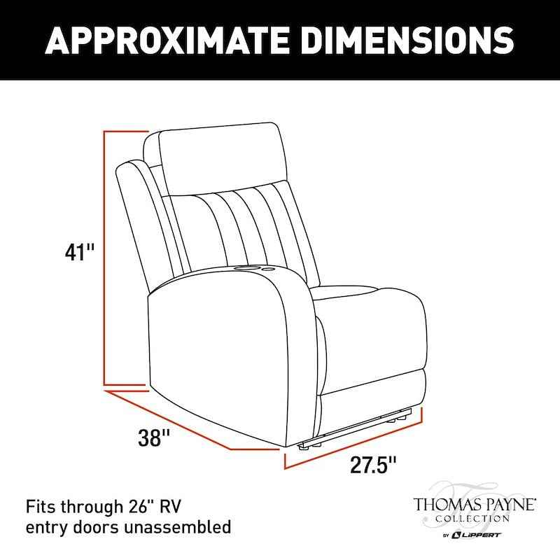 Lippert Components 2020129316 Thomas Payne Right-Hand Power RV Recliner, Millbrae – image 3