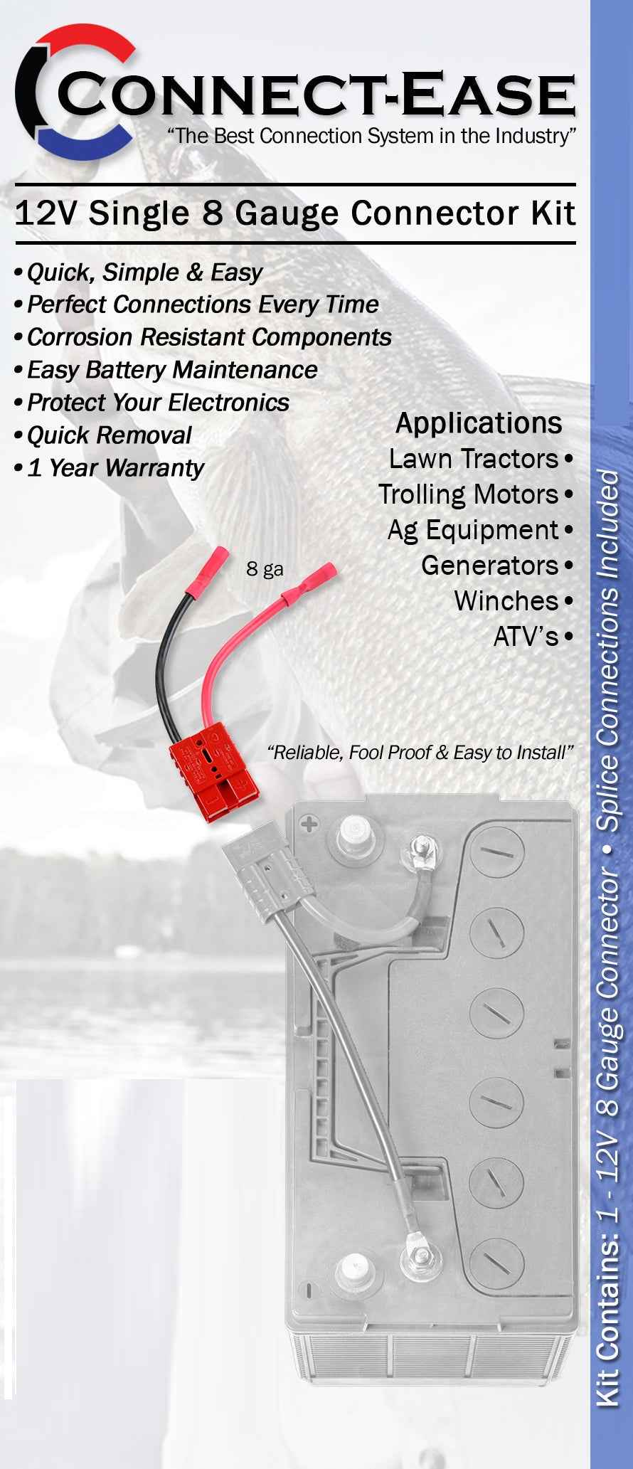 Connect-Ease RCE12VB8 Motor and Equipment Quick-Connect Wiring