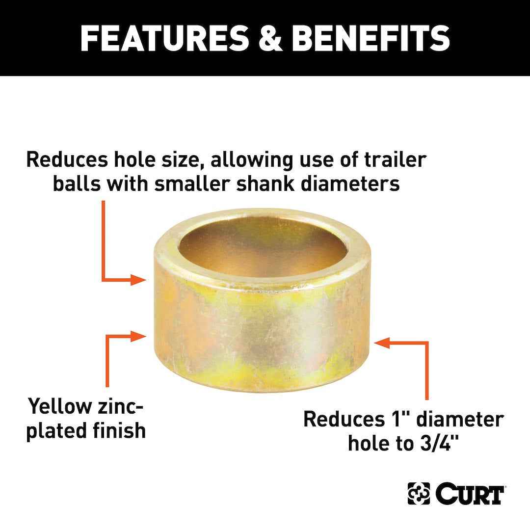 CURT 21100 1-Inch Hole to 3/4-Inch Ball Shank Reducer