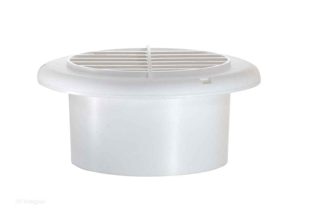 RV Designer H820 White 5-Inch Heating/Cooling Fitting with Damper