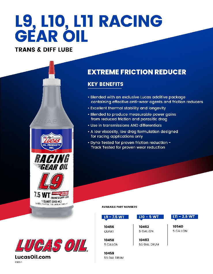 Lucas Oil 10456 L9 Racing Transmission Gear Oil