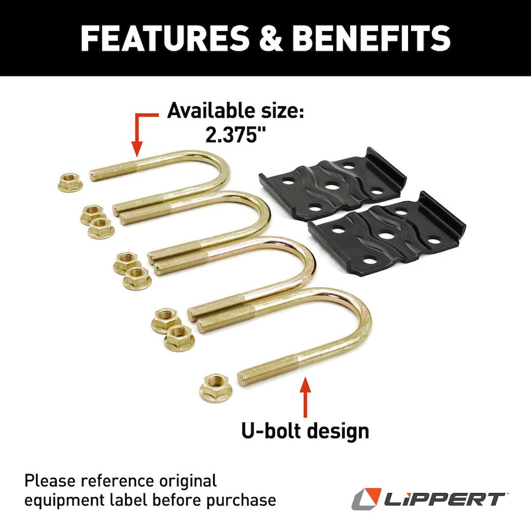 Lippert Components Leaf Spring Axle U Bolt Kit (297427)