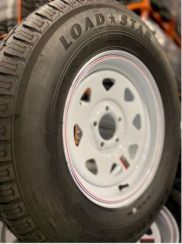 Americana 32068 ST205/75R14 Tire with White Spoke Wheel
