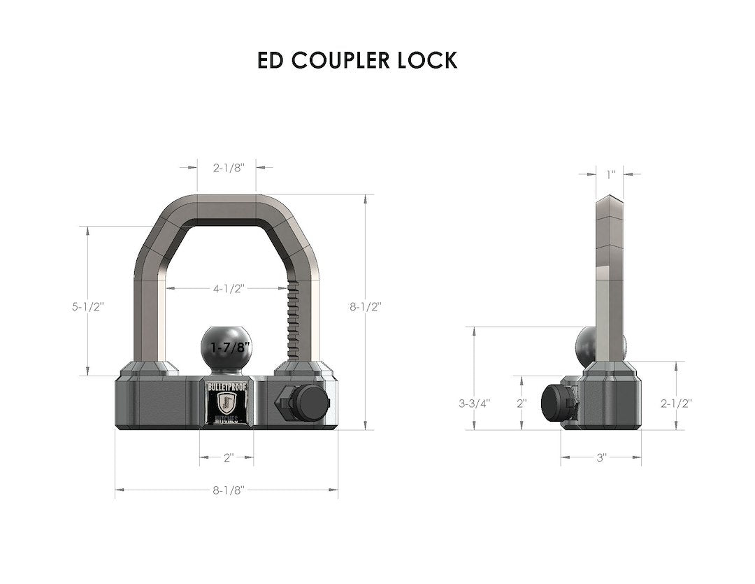 Bulletproof Hitches Edcoupler Trailer Coupler Lock - image 5