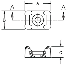 Pacer Marine Ctm3s10bk-100 Wire Tie Anchor Base