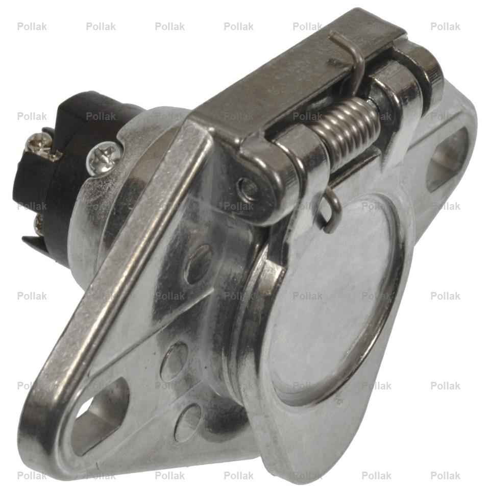 Pollak 11607EP Silver 6-Pin Vehicle Socket with Cable Guard