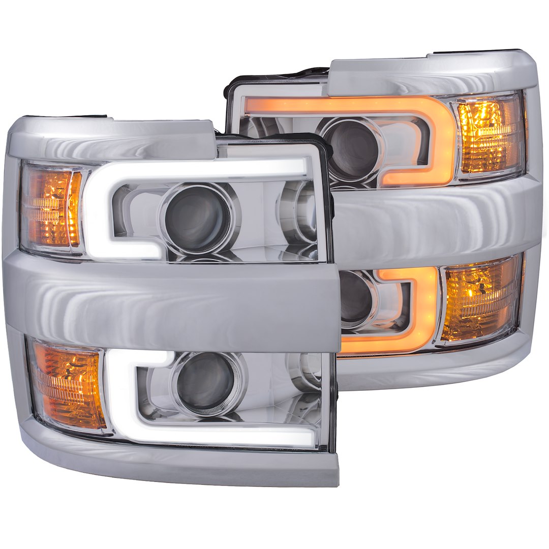 ANZO USA 111366 Silver Square Plank Projector Headlight Pair - image 6