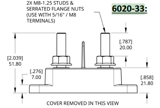Egis 6020-33 Electrical Busbar Terminal Stud