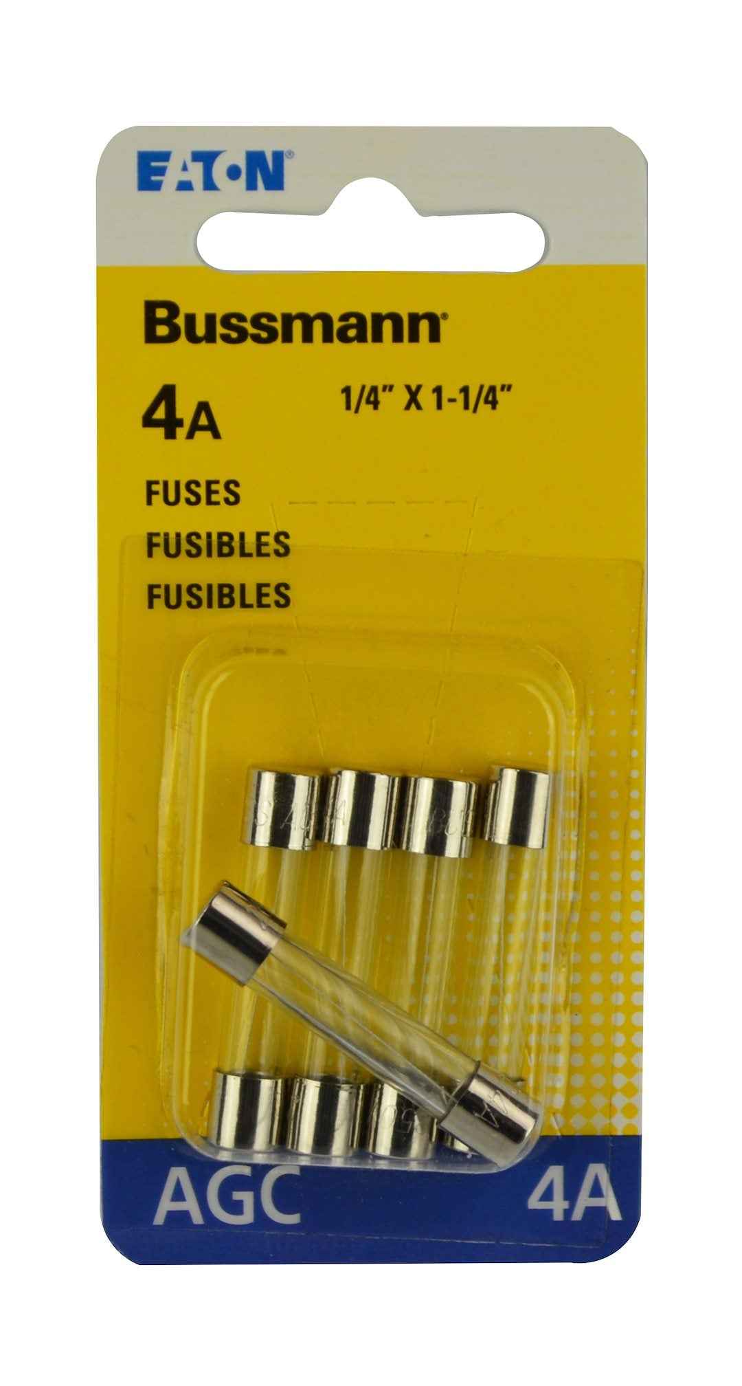Bussman BPAGC4RP 4A AGC Glass-Tube Fuses