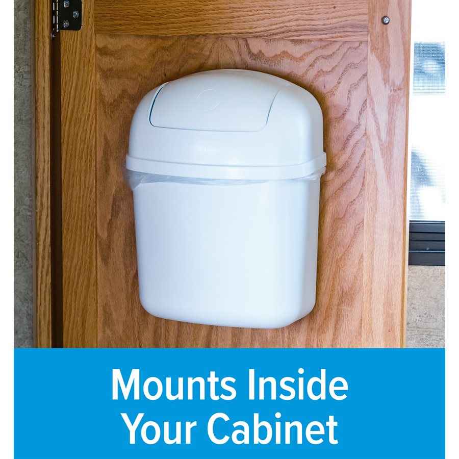 Camco Wall/Cabinet-Mount Trash Can - White – 43961