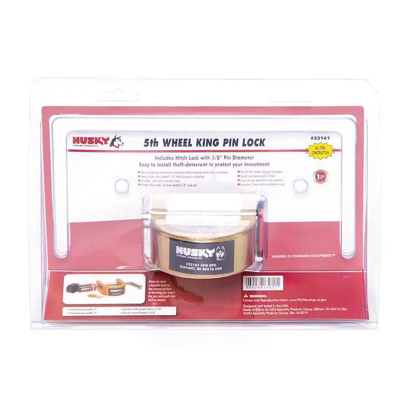Husky Towing 33161 Fifth Wheel King Pin Lock, 2 Inch Coupler with Padlock – image 5