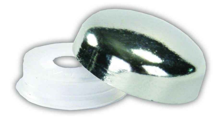 JR Products 20405 Silver Snap-Over Screw Caps with Collars, 14-Pack