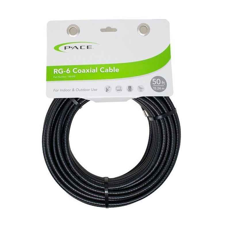 Pace International 138050 50-Foot Black RG-6 Coax Lead