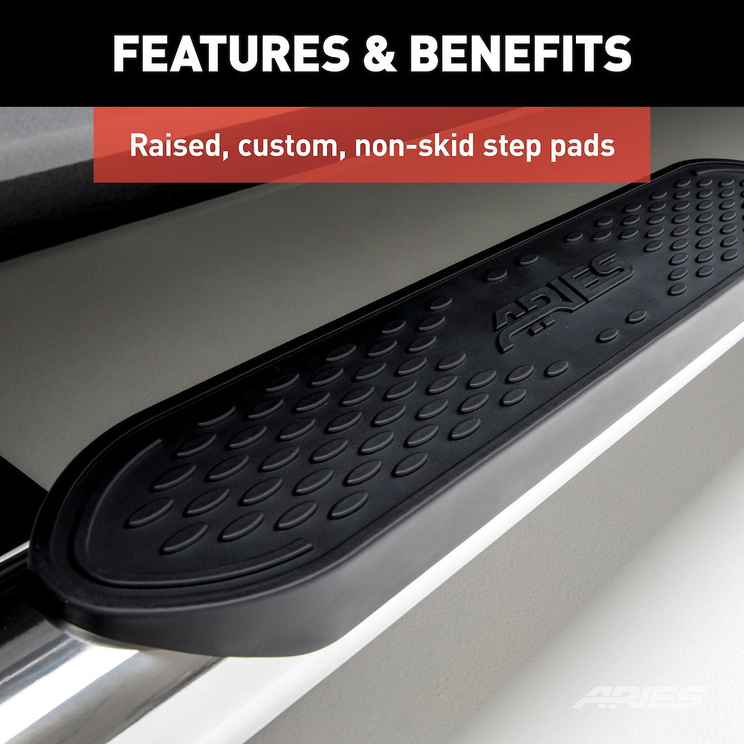 Aries S222023-2 Tundra Polished 4-Inch Oval Side Steps - image 7