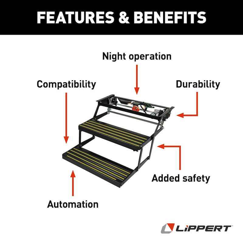 Lippert Components 3725791 Kwikee Revolution Double Electric RV Step, Part # – image 2