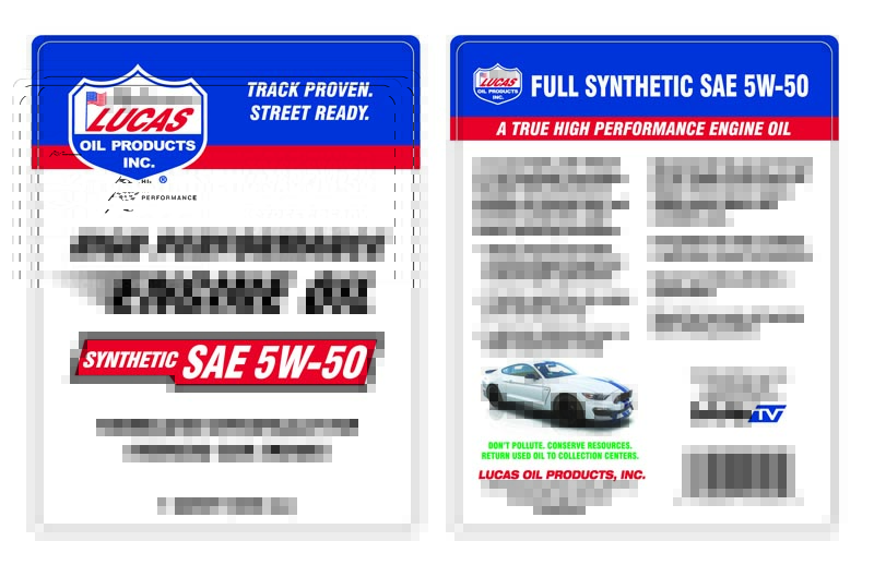 Lucas Oil 10101 SAE 5W-50 Synthetic Engine Oil