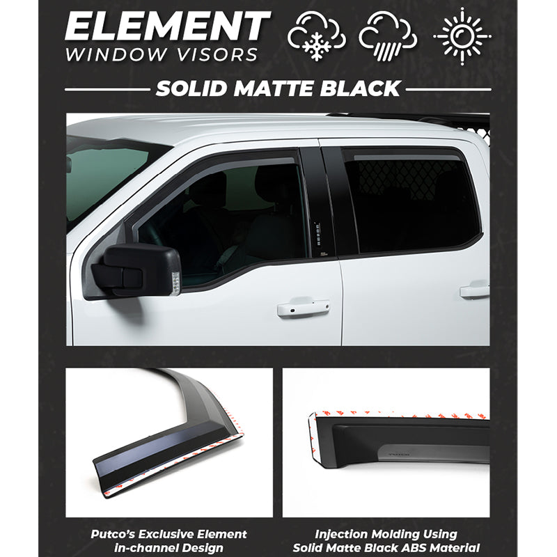 Putco 680243 Element Matte-Black Window Visors