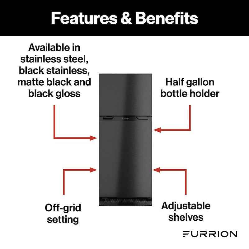 Furrion FCR08DCGTA-BL Arctic 8 Cu. Ft. 12V RV Refrigerator, Right Hinge – image 2