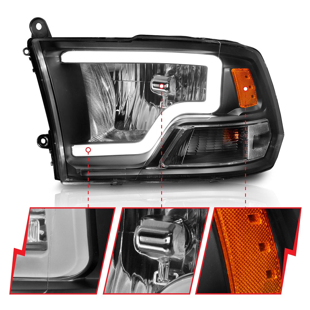 ANZO USA 111515 Crystal Headlight Pair with Signals and Light Bar - image 2