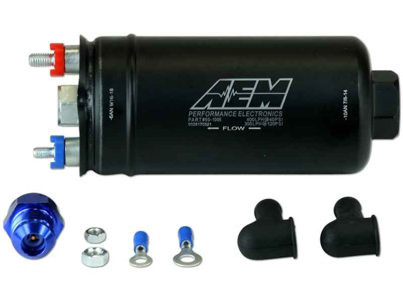 AEM Electronics 50-1005 380 LPH In-Line Gasoline Pump, 6–18 Volts