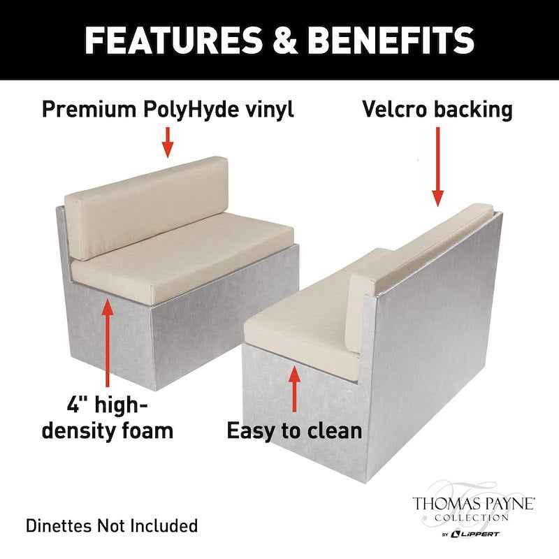 Lippert Components 2021100501 Thomas Payne Dinette Cushions Altoona 44"/44" Set, Back & – image 3