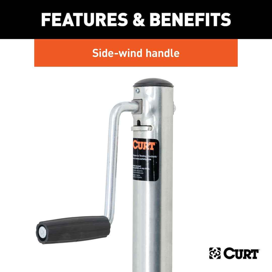 CURT 28112 Side-Wind 1,200-lb Marine Jack with 6-Inch Wheel