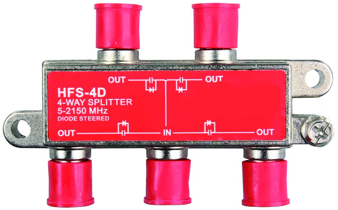 JR Products Tv Cable Splitter (47345) – Type: 4-Way Splitter
