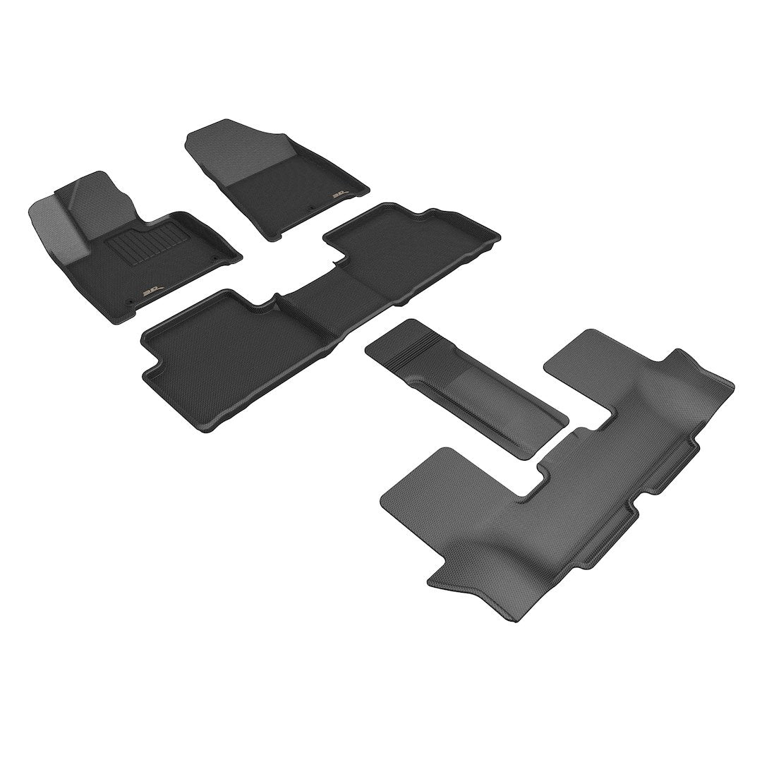 3D Mats L1HY15401509 Santa Fe KAGU Black 5-Piece Floor Mats - image 1