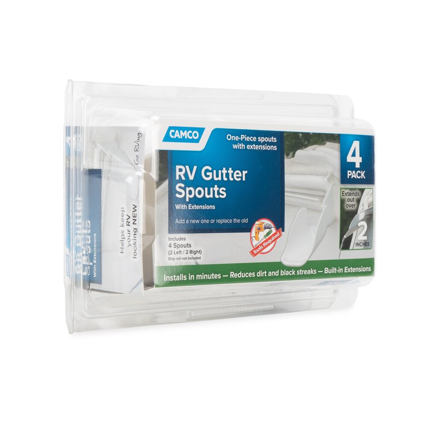 Camco Drip Rail Gutter Spout (42134) – Material: Plastic