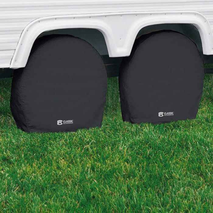 Classic Accessories Black Vinyl Tire Covers for 27–30-Inch Tires, Pair – 8023816040