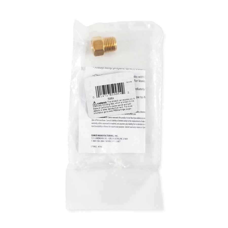 Camco 59954 Brass 1/4-Inch Propane Adapter with Check Valve