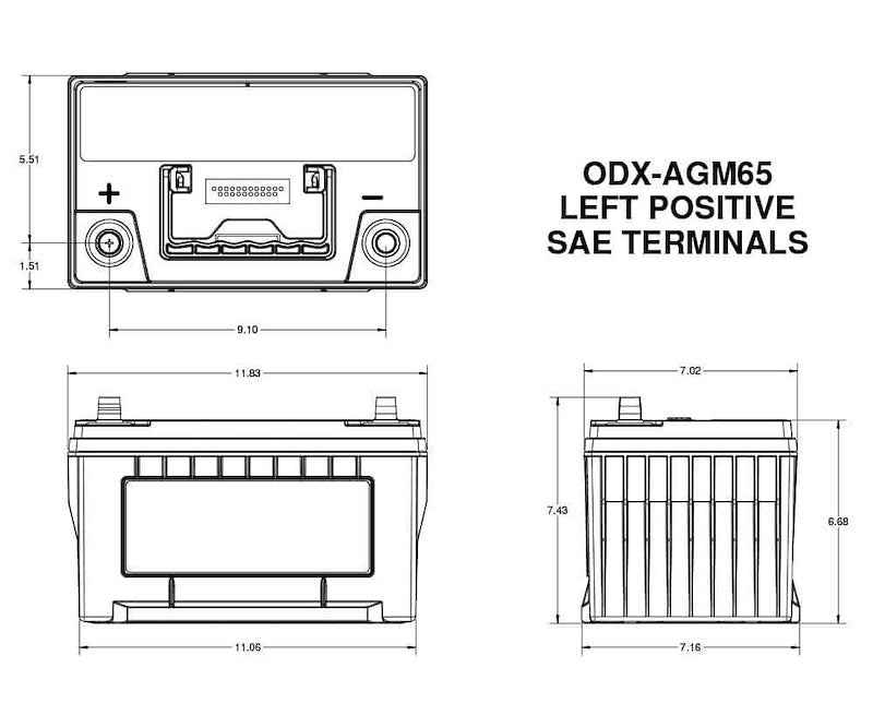 Odyssey Battery ODX-AGM65 Odyssey AGM Starting Battery Group 65 12V 950 CCA – image 3