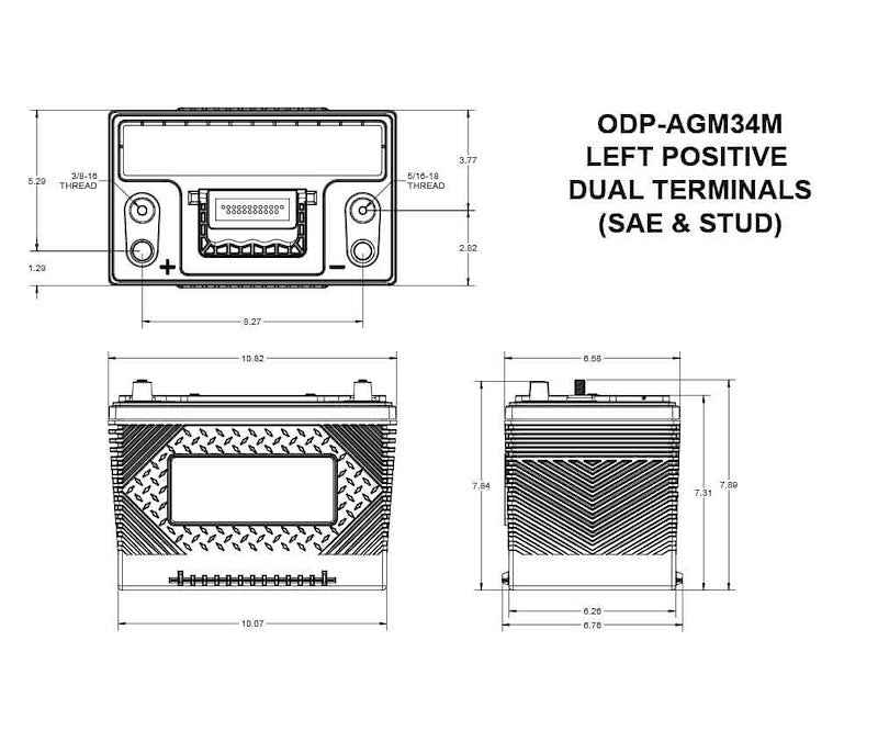 Odyssey Battery ODP-AGM34M Marine AGM Battery Odyssey Group 34 60Ah 710CCA – image 3