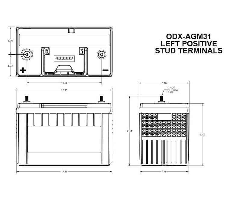 Odyssey Battery ODX-AGM31 Odyssey AGM Starting Battery Group 31 12V 1150 CCA – image 3
