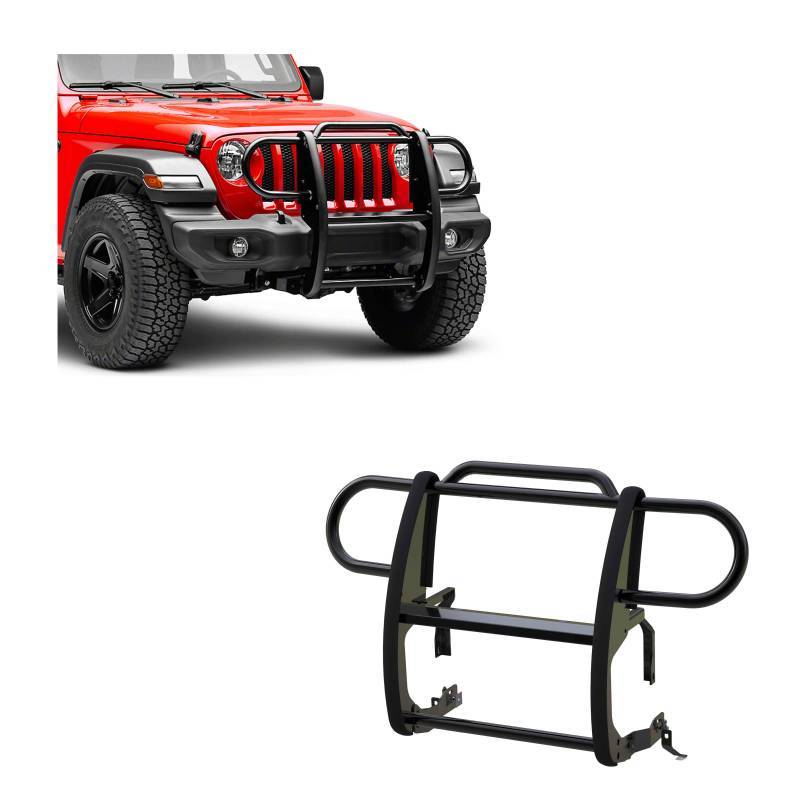 Black Horse Offroad 17JPJLMA Jeep Modular Black Steel Grille Protector - image 9