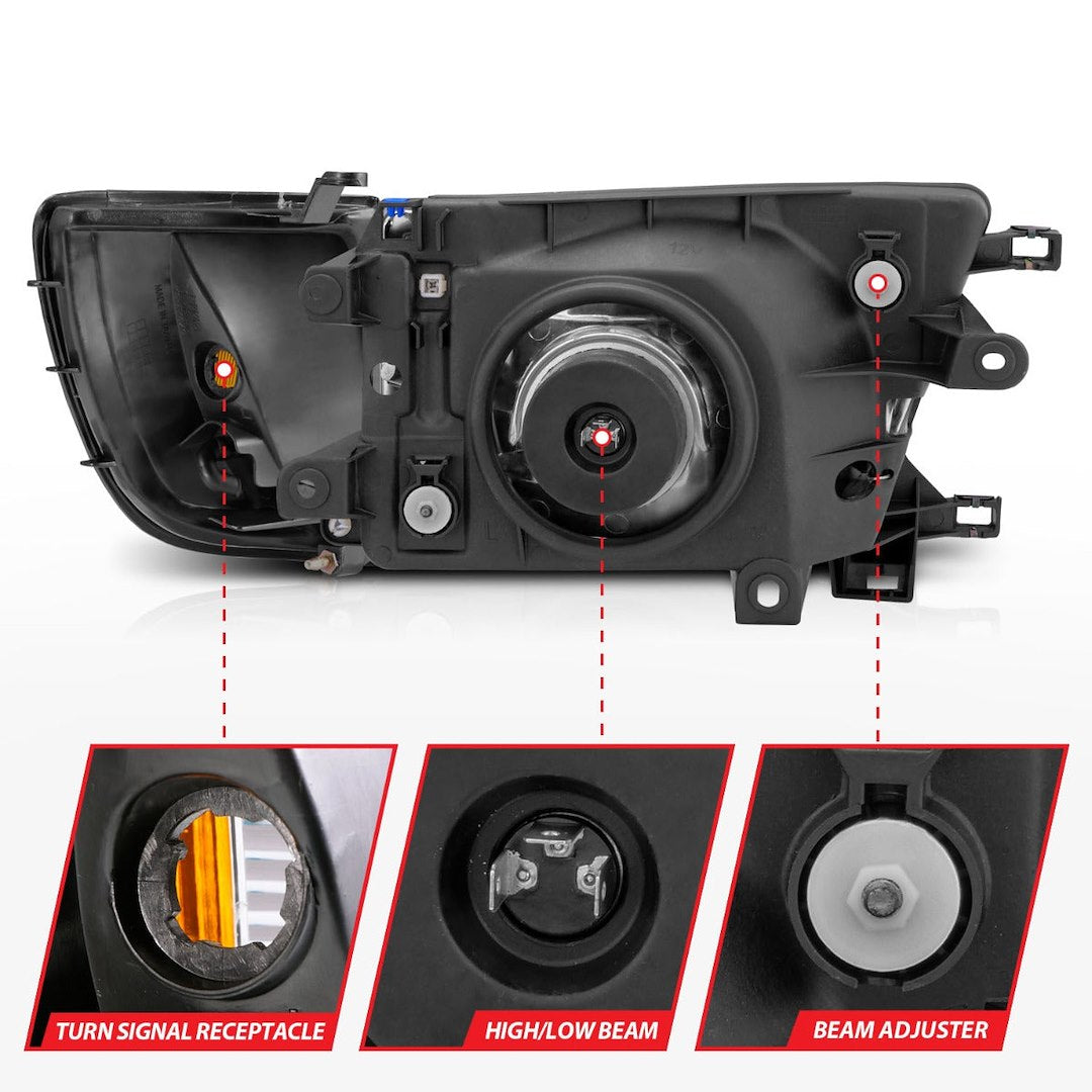 ANZO USA 111077 4Runner Halogen Headlight Pair, Black - image 4