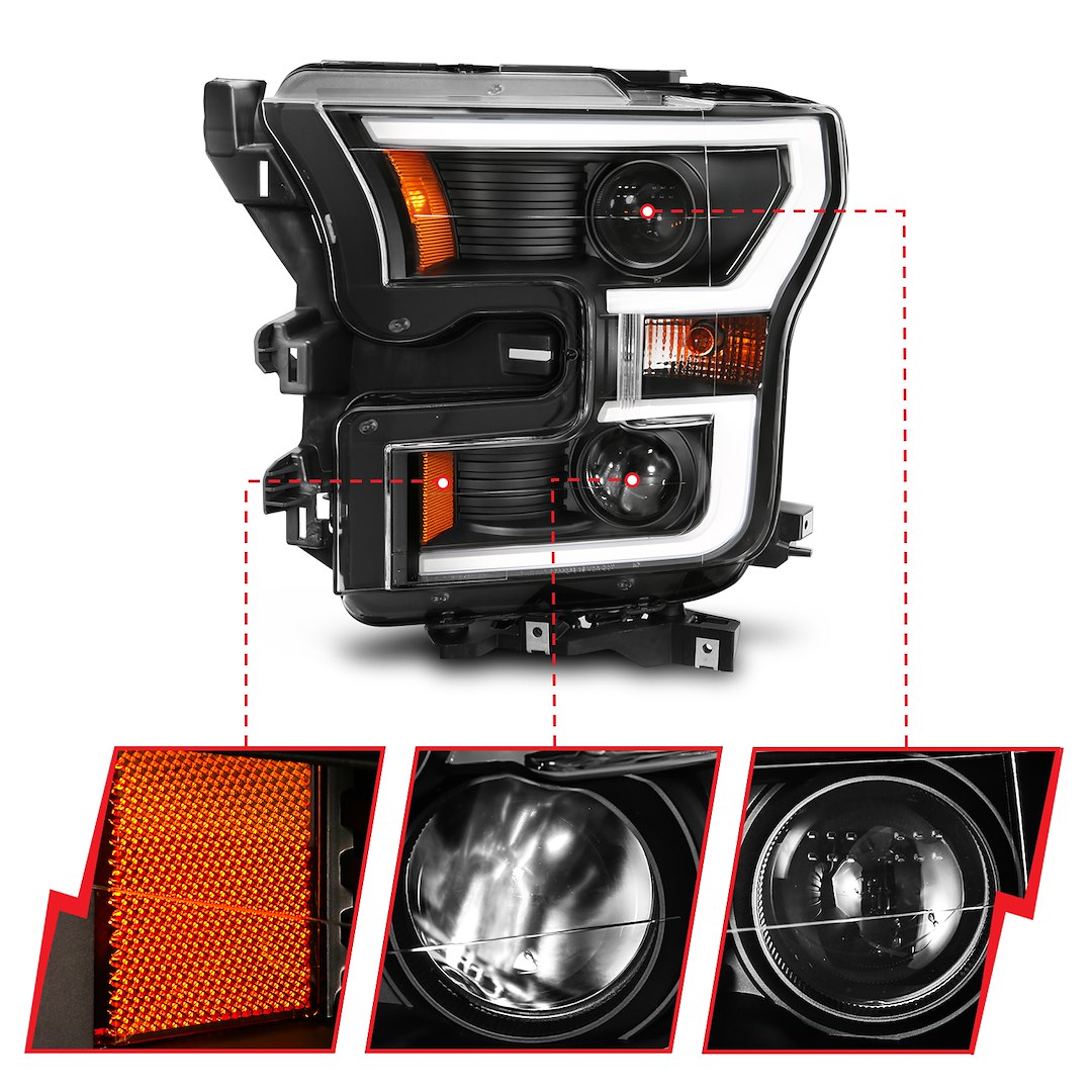 ANZO USA 111357 F-150 Double-Plank Projector Pair, Black - image 2