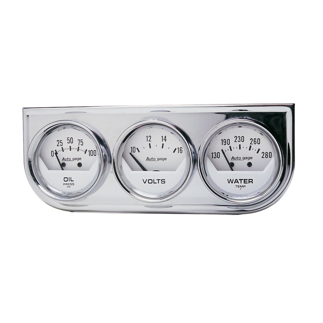 AutoMeter 2325 White Short-Sweep Oil/Volt/Temperature Gauges