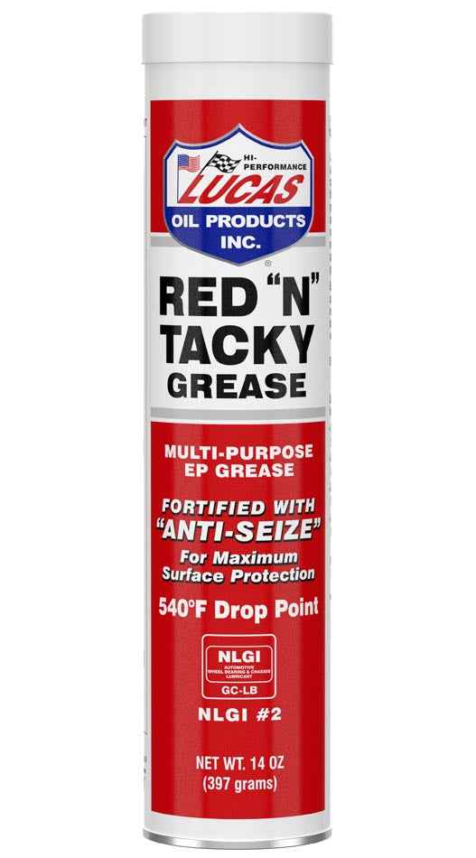Lucas Oil 1000530 Red ’N’ Tacky Lithium Grease, 14-Ounce Cartridge