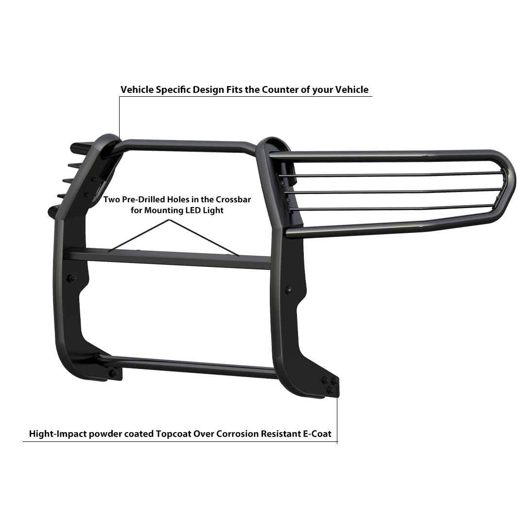 Black Horse Offroad 17A096402MA Tacoma Modular Black Steel Grille Protector