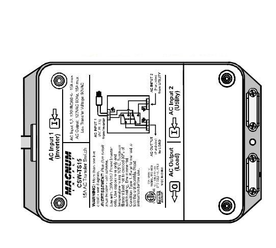 Magnum Energy Csw-Ts15 Power Transfer Switch