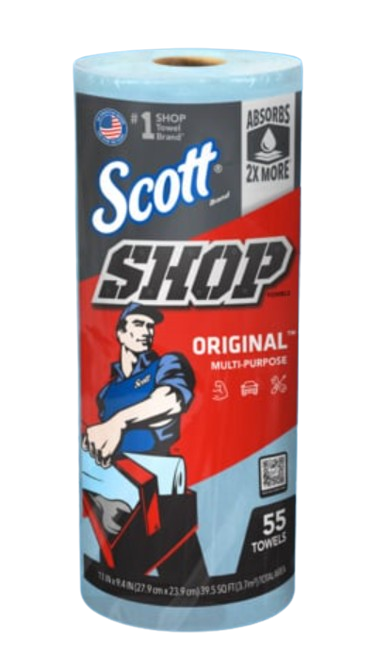 Kimberly Clark 75130 Scott Blue Shop Towels, 55-Sheet Roll